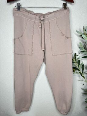 Frank & Eileen Taupe Cotton Sweatpants Joggers Small Relaxed Lounge Coastal